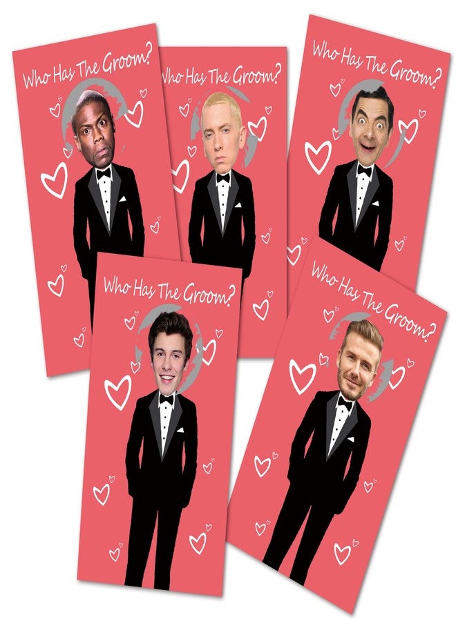 ukebobo Cute Bridal Shower Games - Scratch Off Bridal Shower Game.Funny Bachelorette Party Games - Who Has The Groom - 33 Sheets-(Red) - Image 1